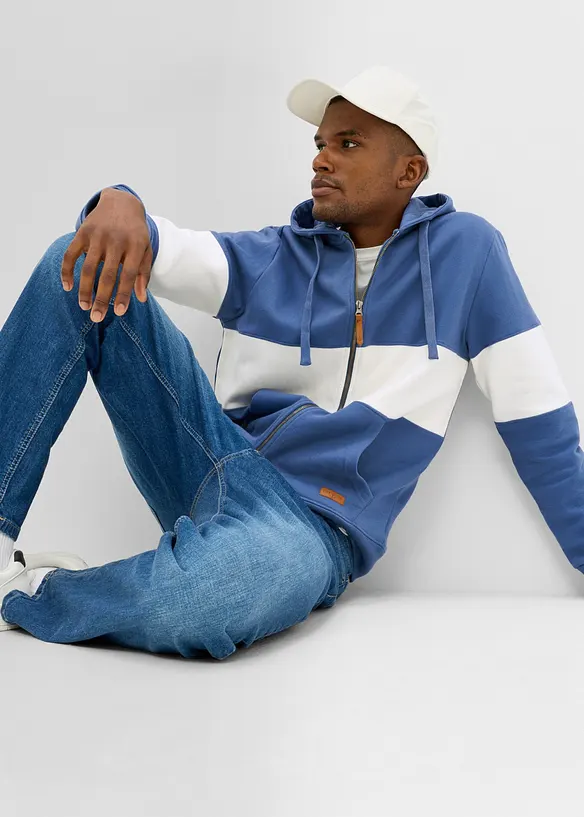 Felpa regular fit con zip e cappuccio, bonprix