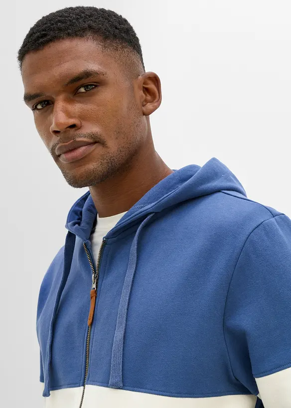 Felpa regular fit con zip e cappuccio, bonprix