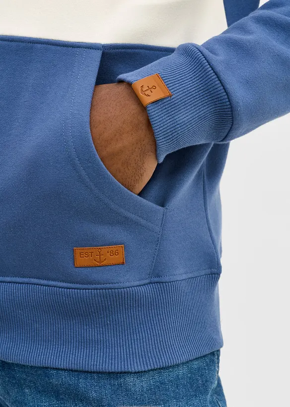 Felpa regular fit con zip e cappuccio, bonprix