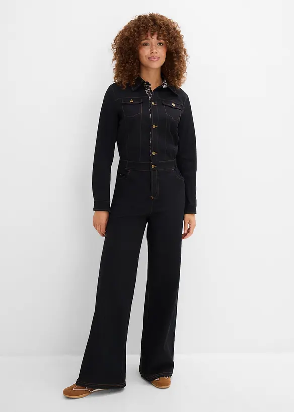 Tuta in twill di misto cotone con elastico in vita, bonprix