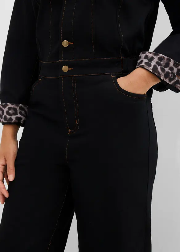 Tuta in twill di misto cotone con elastico in vita, bonprix