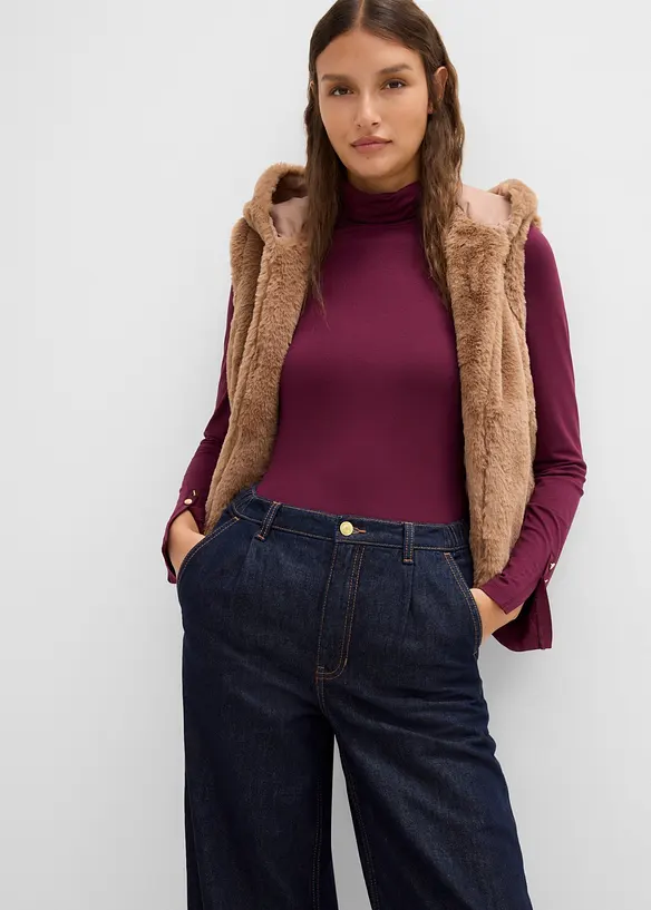 Jeans wide leg, vita alta, bonprix