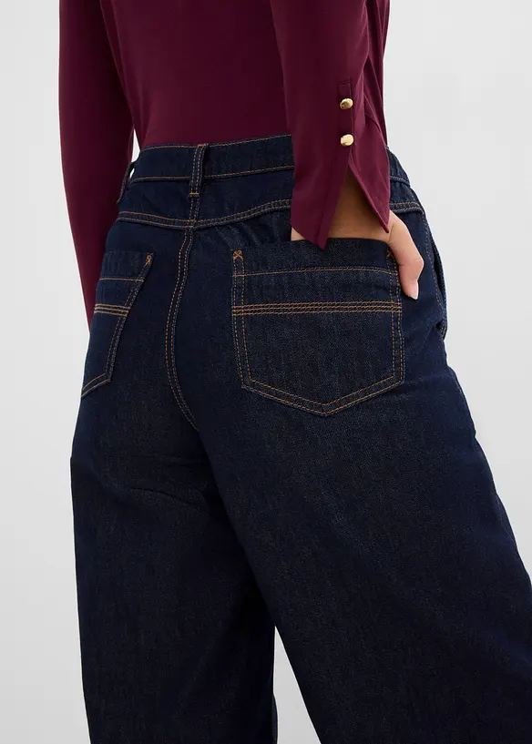 Jeans wide leg, vita alta, bonprix