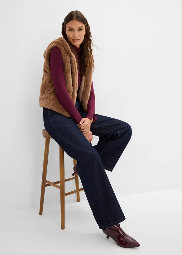 Jeans wide leg, vita alta, bonprix