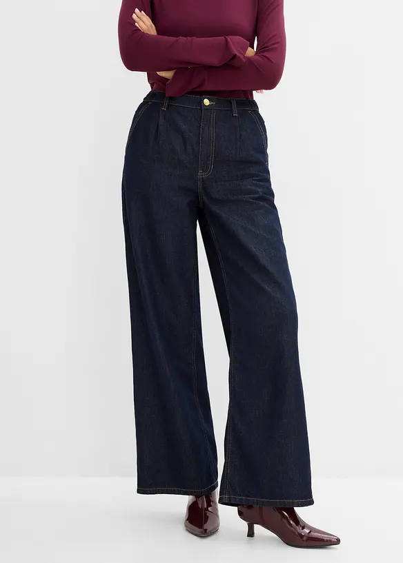 Jeans wide leg, vita alta, bonprix