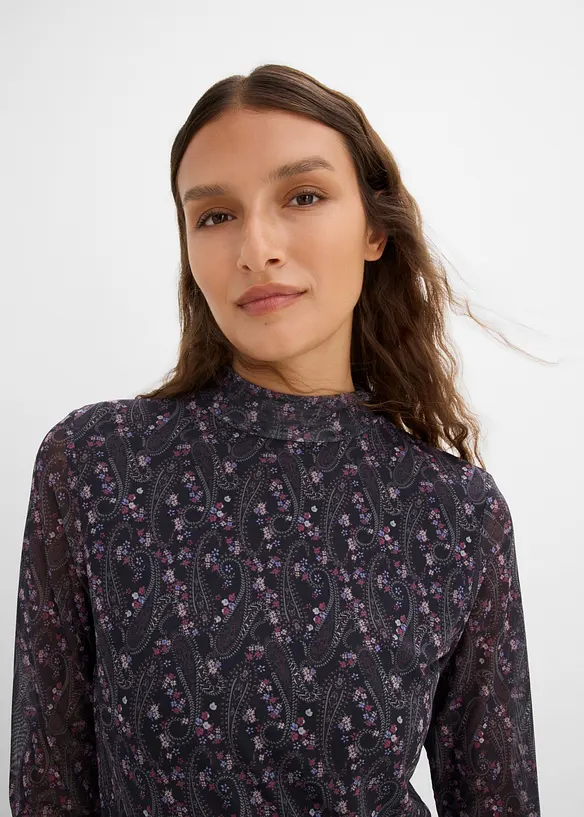 Maglia a maniche lunghe in fine mesh, bonprix