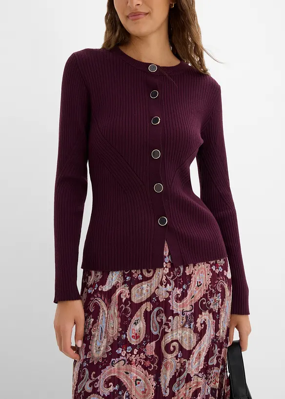 Cardigan in filato fine di misto viscosa, bonprix
