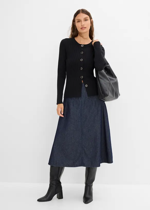 Cardigan in filato fine di misto viscosa, bonprix