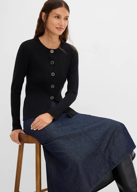 Cardigan in filato fine di misto viscosa, bonprix
