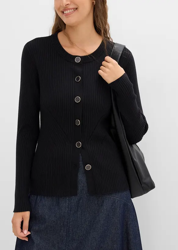 Cardigan in filato fine di misto viscosa, bonprix