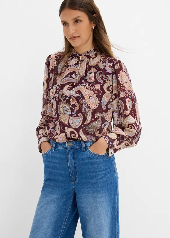 Jeans wide leg, vita alta, bonprix