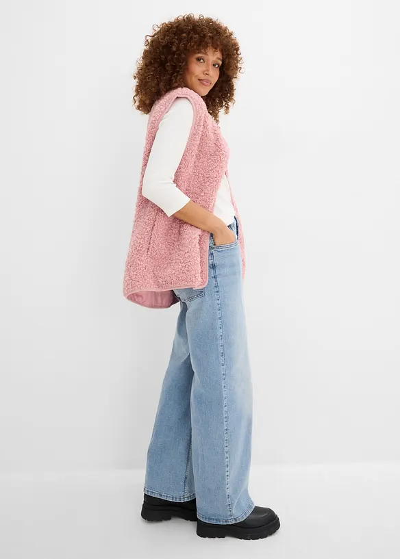 Maglia a costine in puro cotone biologico con maniche a 3/4 (pacco da 3), bonprix