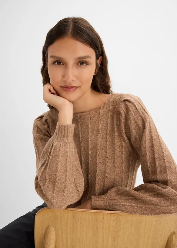 Maglione con maniche a sbuffo, bonprix