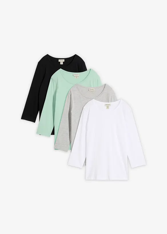 Maglia con maniche a 3/4 (pacco da 4), bonprix
