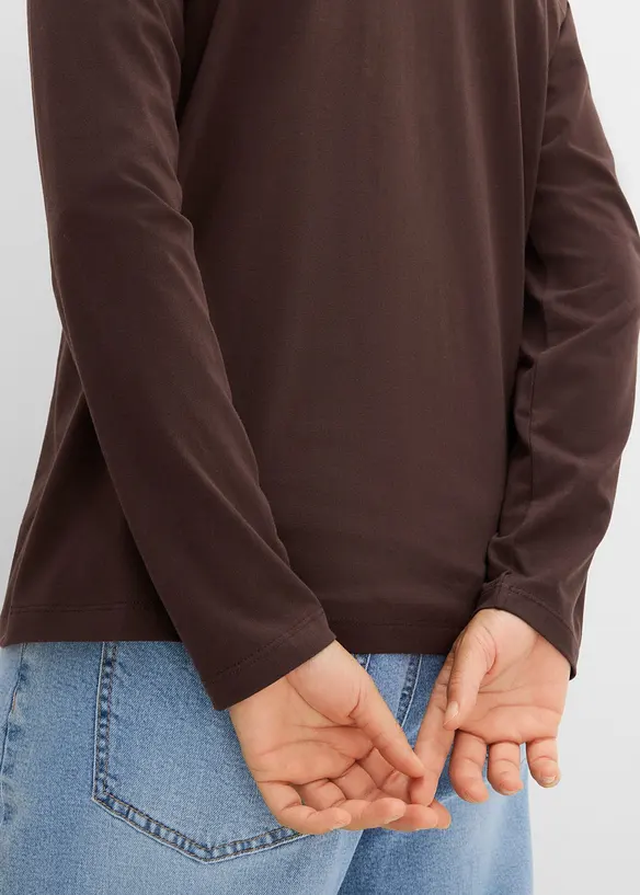 Maglia a maniche lunghe in puro cotone biologico (pacco da 3), bonprix