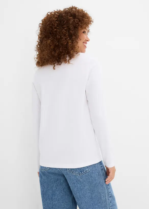 Maglia a maniche lunghe in puro cotone biologico (pacco da 3), bonprix