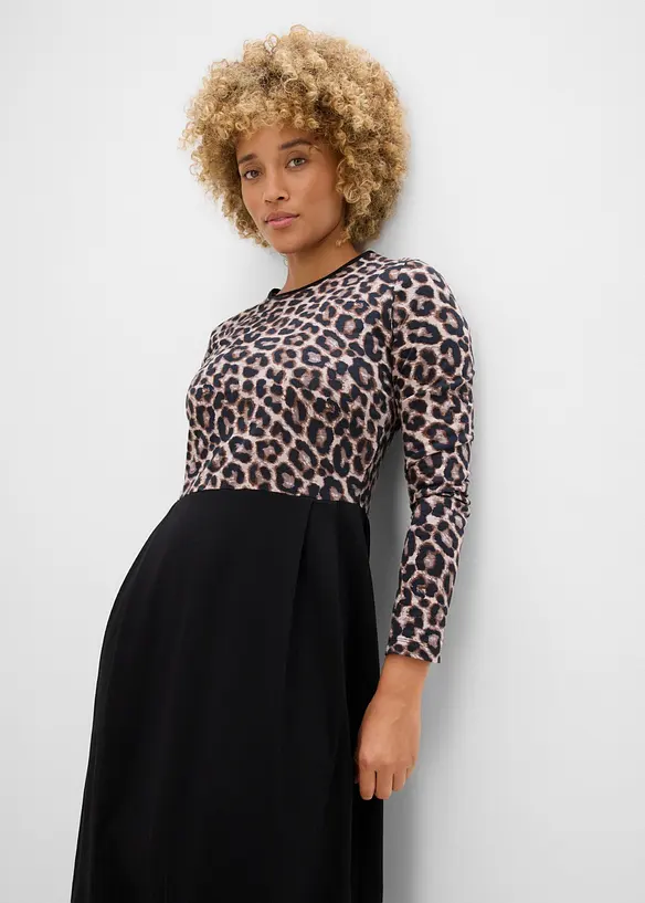 Abito midi in jersey di cotone, bonprix