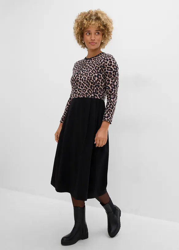 Abito midi in jersey di cotone, bonprix