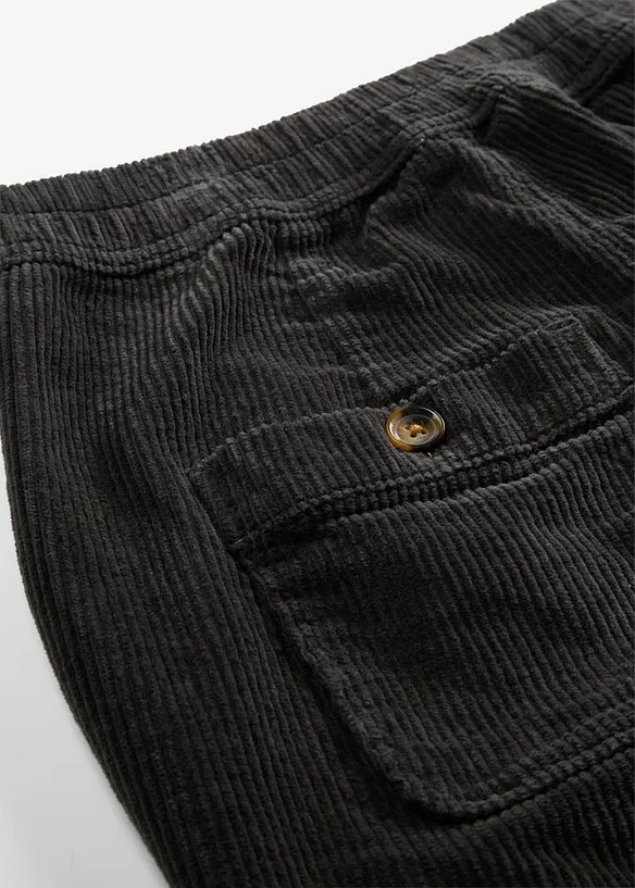 Pantaloni barrel in velluto di misto cotone elasticizzato, bonprix