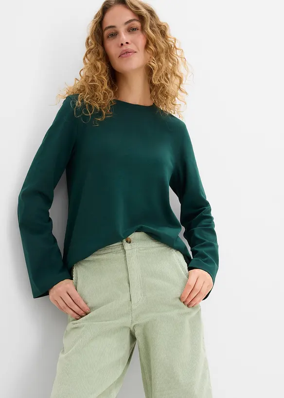 Pantaloni barrel in velluto di misto cotone elasticizzato, bonprix