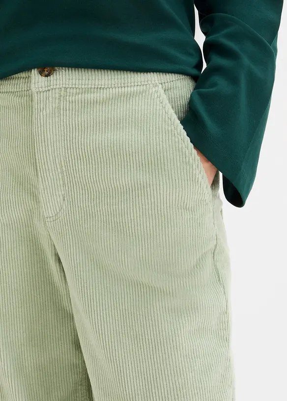 Pantaloni barrel in velluto di misto cotone elasticizzato, bonprix