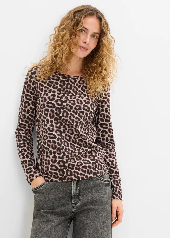 Maglia a maniche lunghe in misto cotone biologico elasticizzato (pacco da 3), bonprix