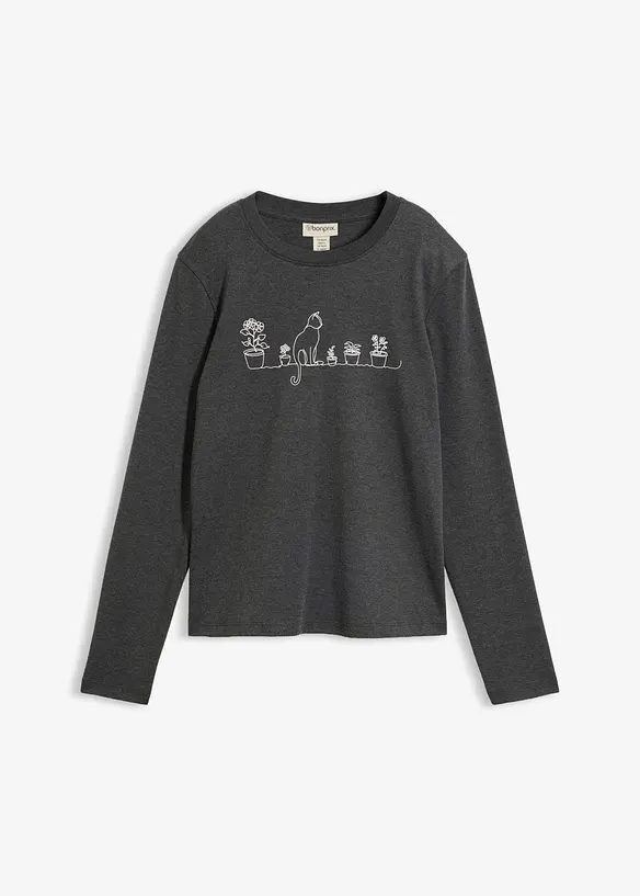 Maglia a maniche lunghe in misto cotone pesante, bonprix