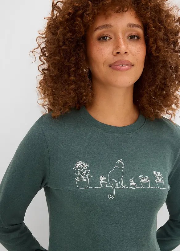 Maglia a maniche lunghe in misto cotone pesante, bonprix