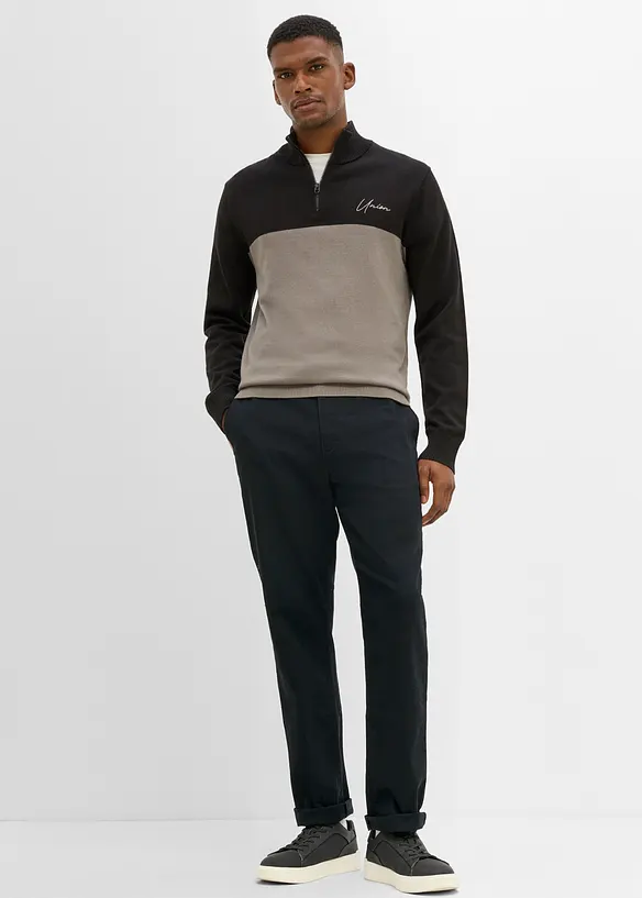 Pantaloni chino elasticizzati con gambe larghe classic fit, straight, bonprix