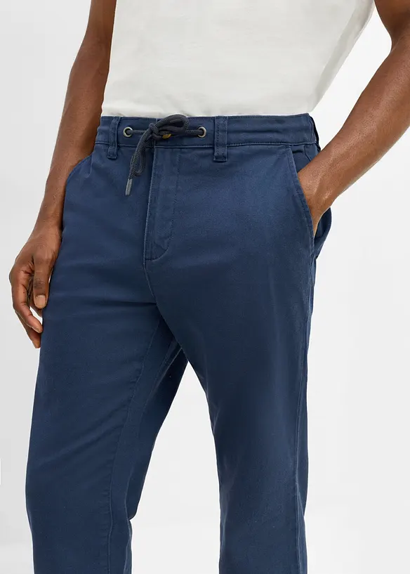 Pantaloni chino elasticizzati con gambe larghe classic fit, straight, bonprix