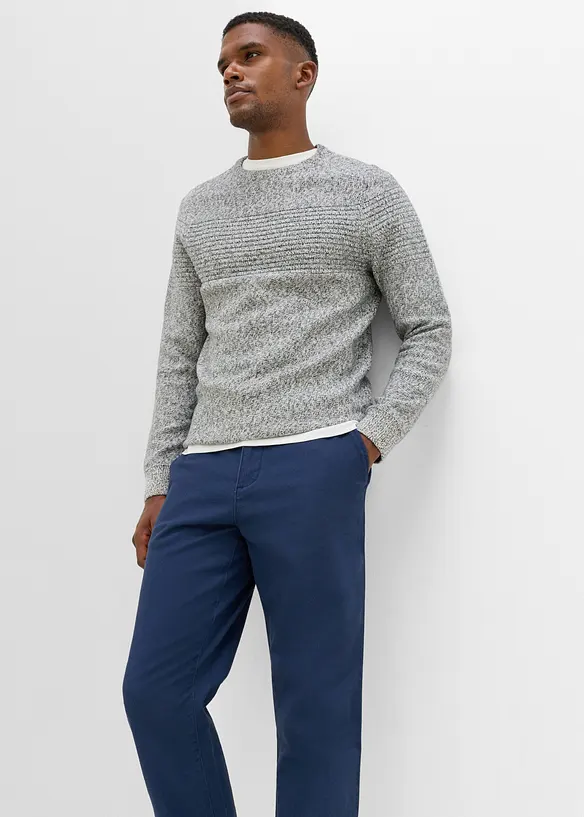 Pantaloni chino elasticizzati con gambe larghe classic fit, straight, bonprix
