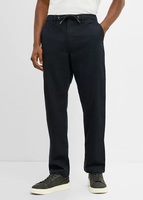 Pantaloni chino elasticizzati con gambe larghe classic fit, straight, bonprix