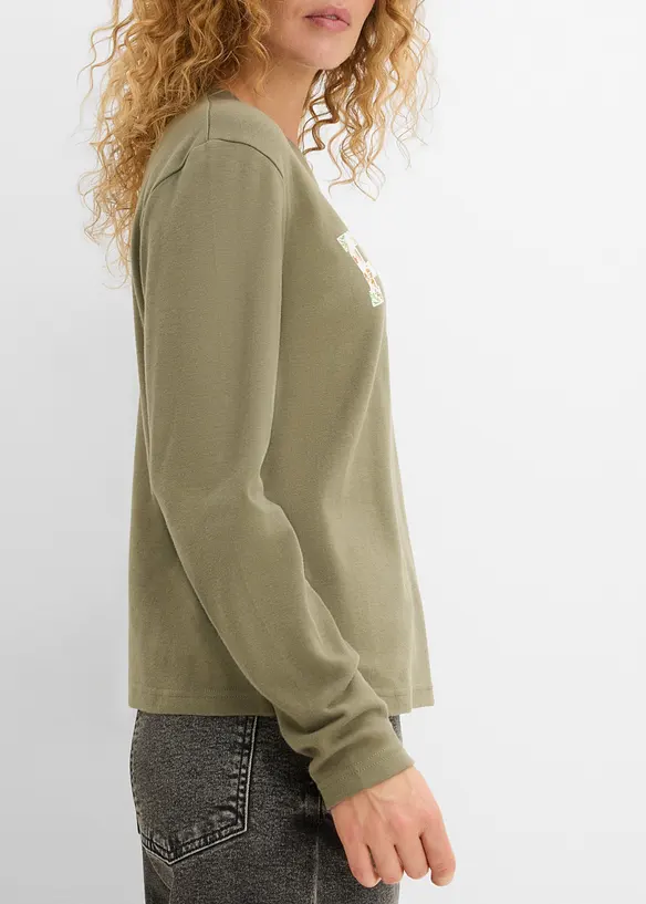 Maglia a maniche lunghe in cotone biologico pesante, bonprix