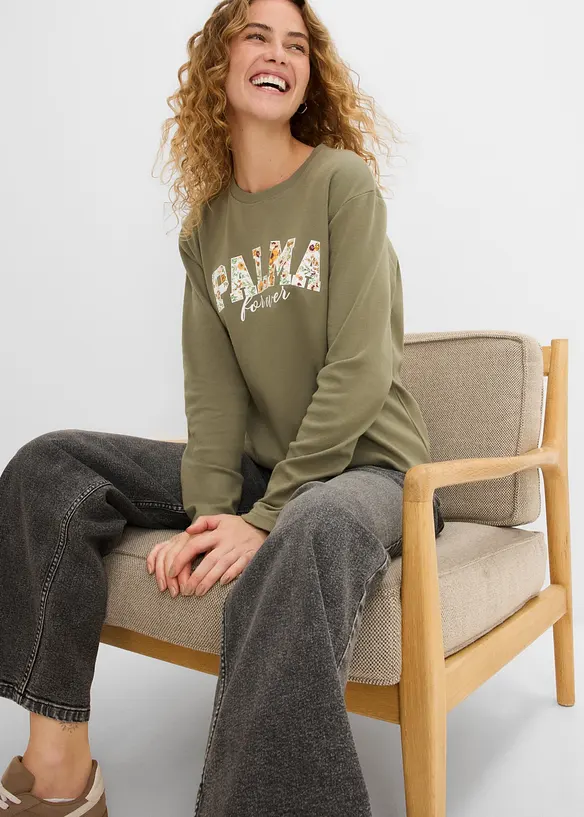 Maglia a maniche lunghe in cotone biologico pesante, bonprix