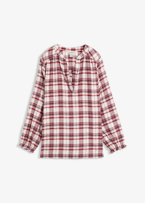 Blusa in flanella di puro cotone, bonprix