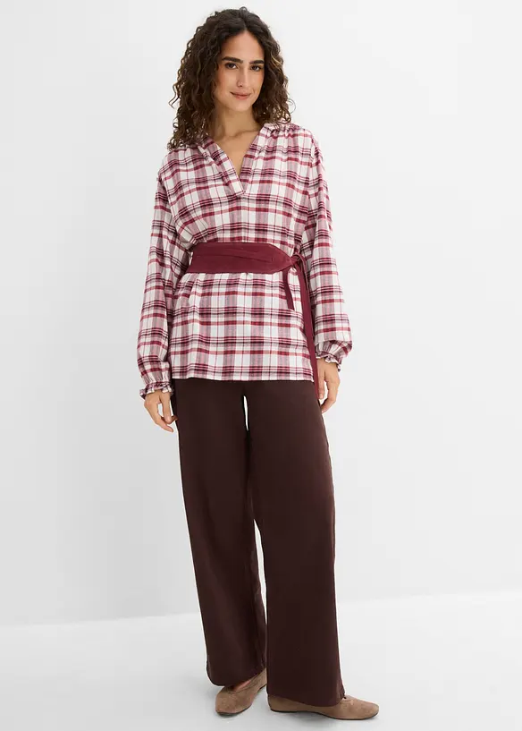 Blusa in flanella di puro cotone, bonprix