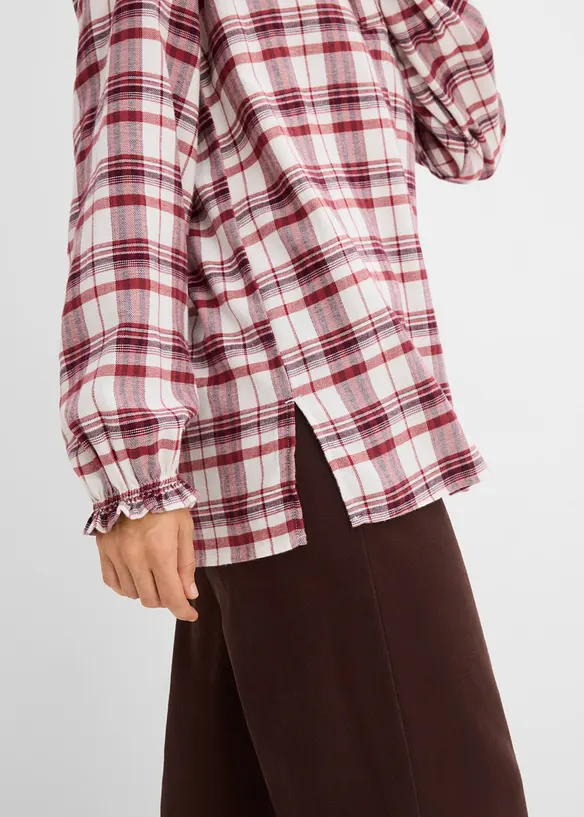 Blusa in flanella di puro cotone, bonprix