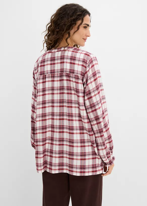 Blusa in flanella di puro cotone, bonprix