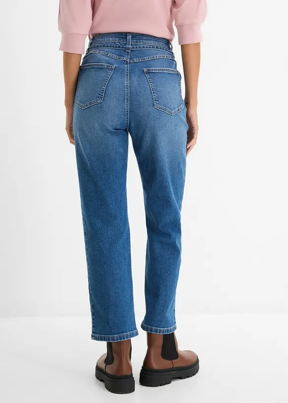 Jeans straight cropped, vita alta, bonprix