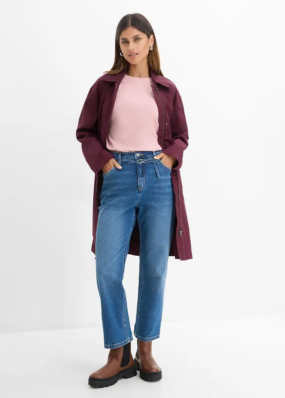 Jeans straight cropped, vita alta, bonprix