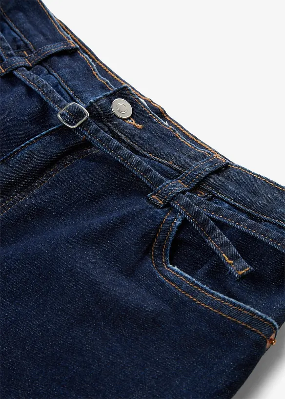 Jeans straight cropped, vita alta, bonprix