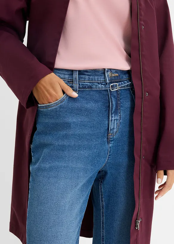 Jeans straight cropped, vita alta, bonprix