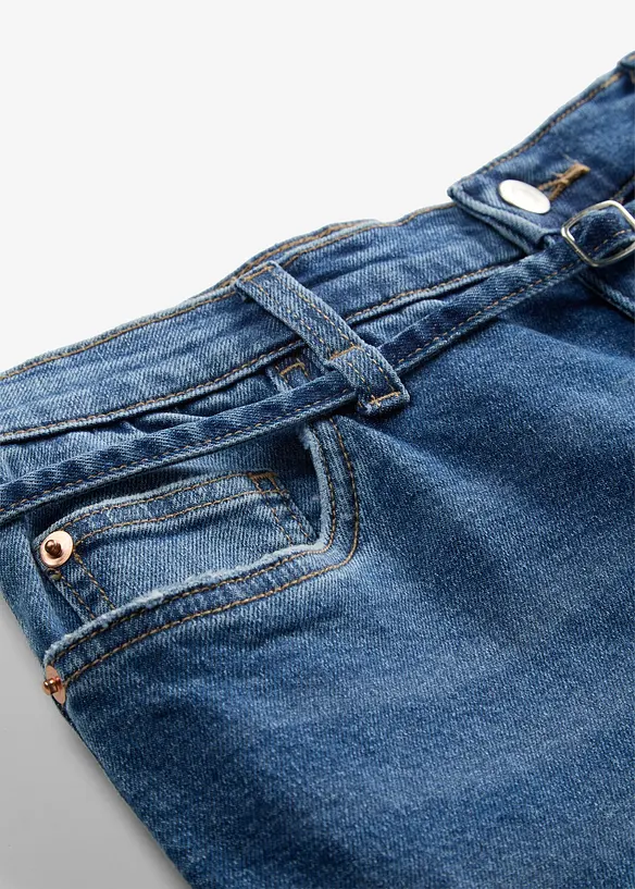 Jeans straight cropped, vita alta, bonprix