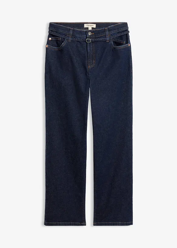 Jeans straight cropped, vita alta, bonprix