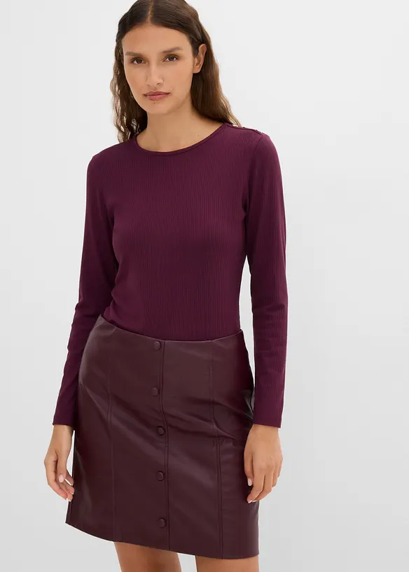 Maglia a maniche lunghe in misto viscosa morbido, bonprix