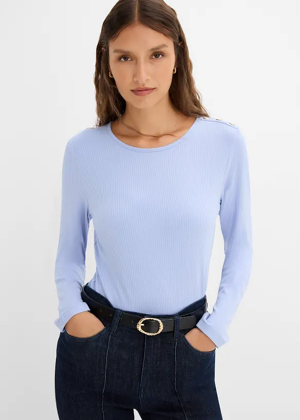 Maglia a maniche lunghe in misto viscosa morbido, bonprix