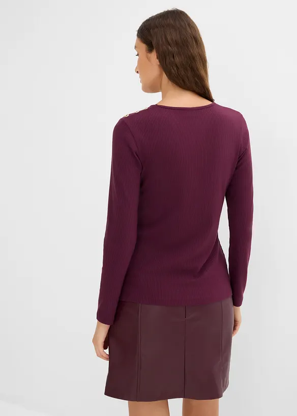 Maglia a maniche lunghe in misto viscosa morbido, bonprix