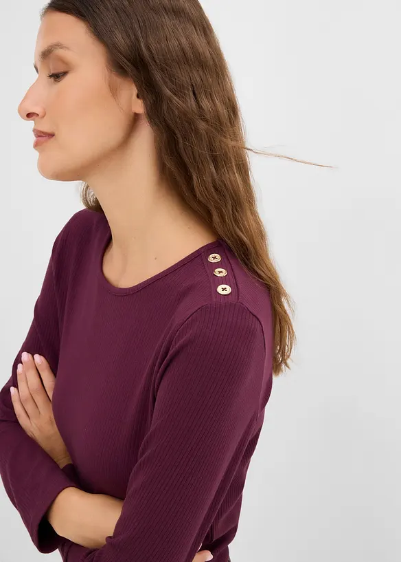 Maglia a maniche lunghe in misto viscosa morbido, bonprix