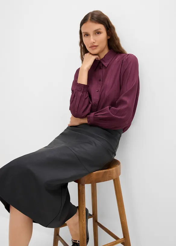 Blusa in misto viscosa strutturato, bonprix