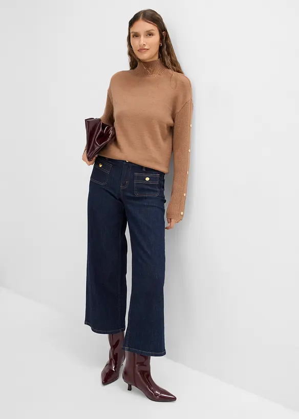 Maglione in filato fine di misto viscosa morbido, bonprix